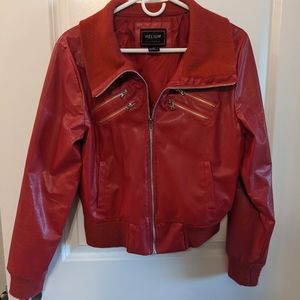 Helium Red Vegan Leather Jacket
